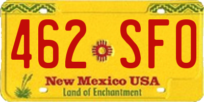 NM license plate 462SFO