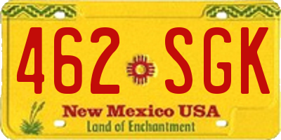 NM license plate 462SGK