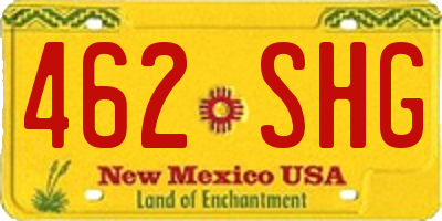 NM license plate 462SHG