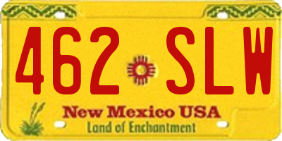 NM license plate 462SLW