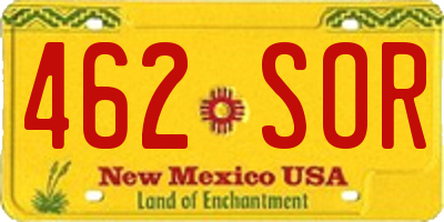 NM license plate 462SOR