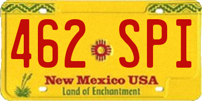 NM license plate 462SPI