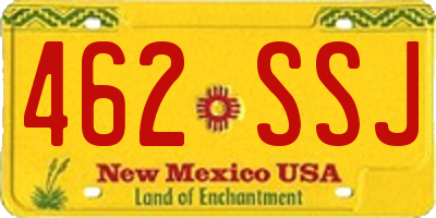 NM license plate 462SSJ