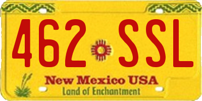 NM license plate 462SSL
