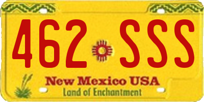 NM license plate 462SSS