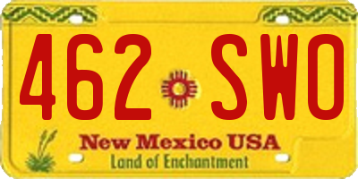 NM license plate 462SWO
