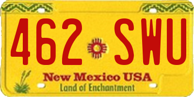 NM license plate 462SWU