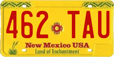 NM license plate 462TAU