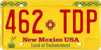 NM license plate 462TDP
