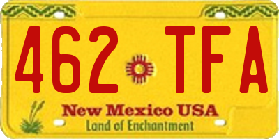 NM license plate 462TFA
