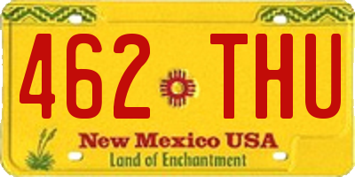 NM license plate 462THU