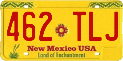 NM license plate 462TLJ