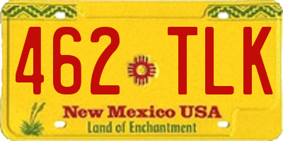 NM license plate 462TLK