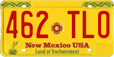 NM license plate 462TLO