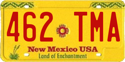 NM license plate 462TMA