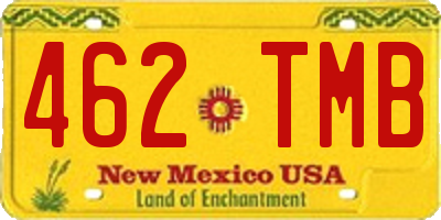 NM license plate 462TMB