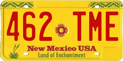 NM license plate 462TME