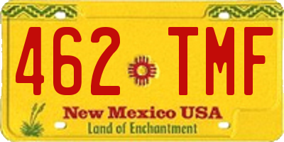 NM license plate 462TMF