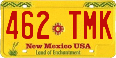NM license plate 462TMK