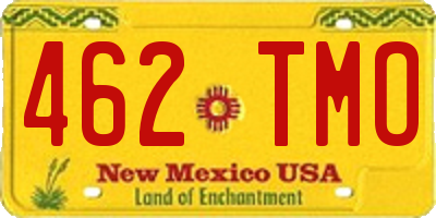 NM license plate 462TMO