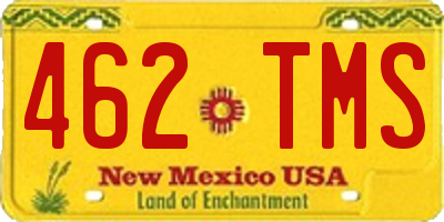 NM license plate 462TMS