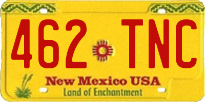 NM license plate 462TNC