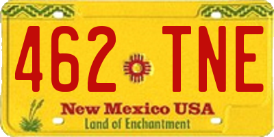 NM license plate 462TNE