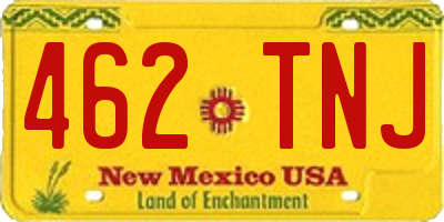 NM license plate 462TNJ