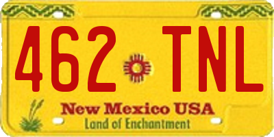 NM license plate 462TNL