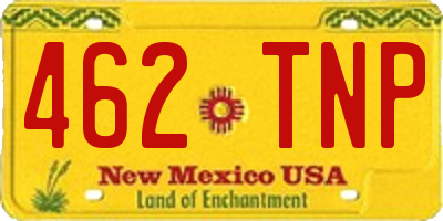 NM license plate 462TNP