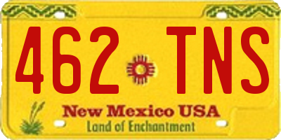 NM license plate 462TNS