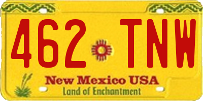 NM license plate 462TNW