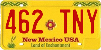 NM license plate 462TNY