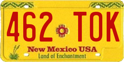 NM license plate 462TOK