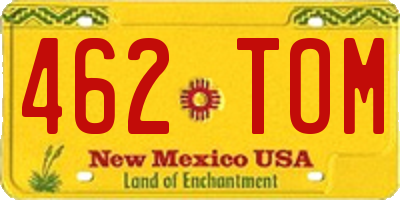 NM license plate 462TOM