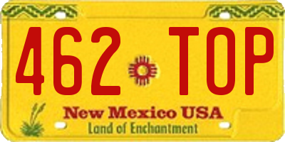 NM license plate 462TOP