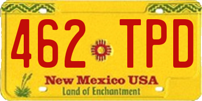 NM license plate 462TPD