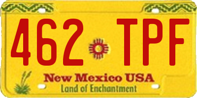 NM license plate 462TPF