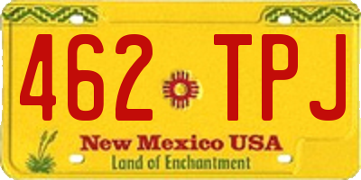 NM license plate 462TPJ