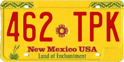 NM license plate 462TPK