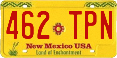 NM license plate 462TPN