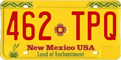 NM license plate 462TPQ
