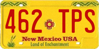 NM license plate 462TPS