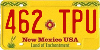 NM license plate 462TPU