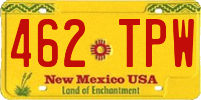 NM license plate 462TPW