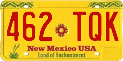 NM license plate 462TQK
