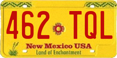 NM license plate 462TQL