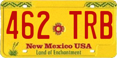 NM license plate 462TRB