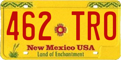 NM license plate 462TRO