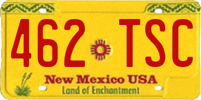 NM license plate 462TSC